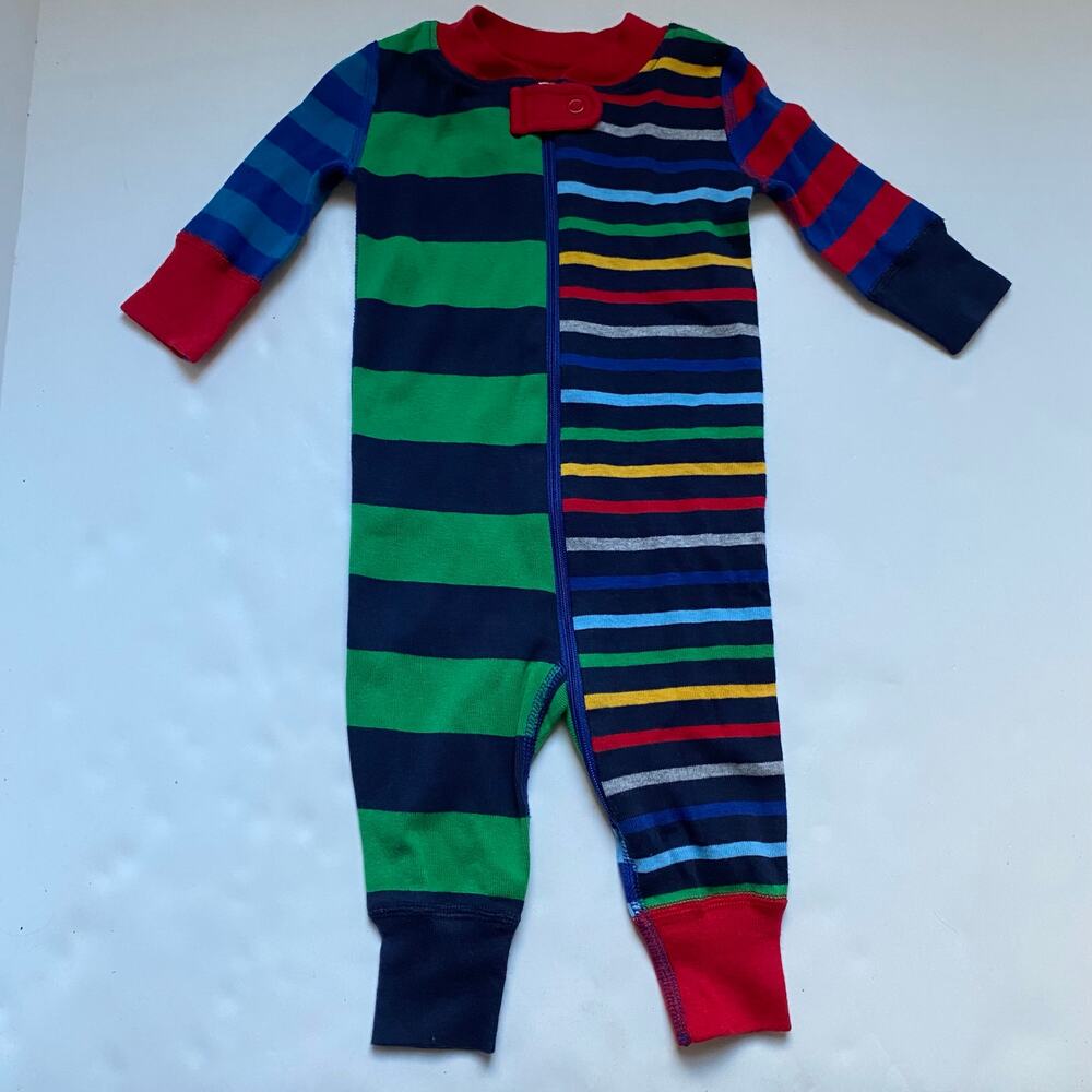 Hanna Andersson Mix It Up Stripes Long Sleeve Zip Up Sleeper Pajamas